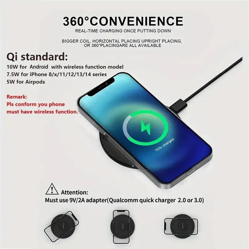 Support de chargeur sans fil 10W, support de bureau Ultra-mince pour téléphone portable, Station de charge rapide pour iPhone Samsung Xiaomi 